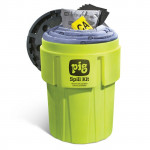 Kits pour déversements PIG dans un conteneur de 360 litres à haute visibilité